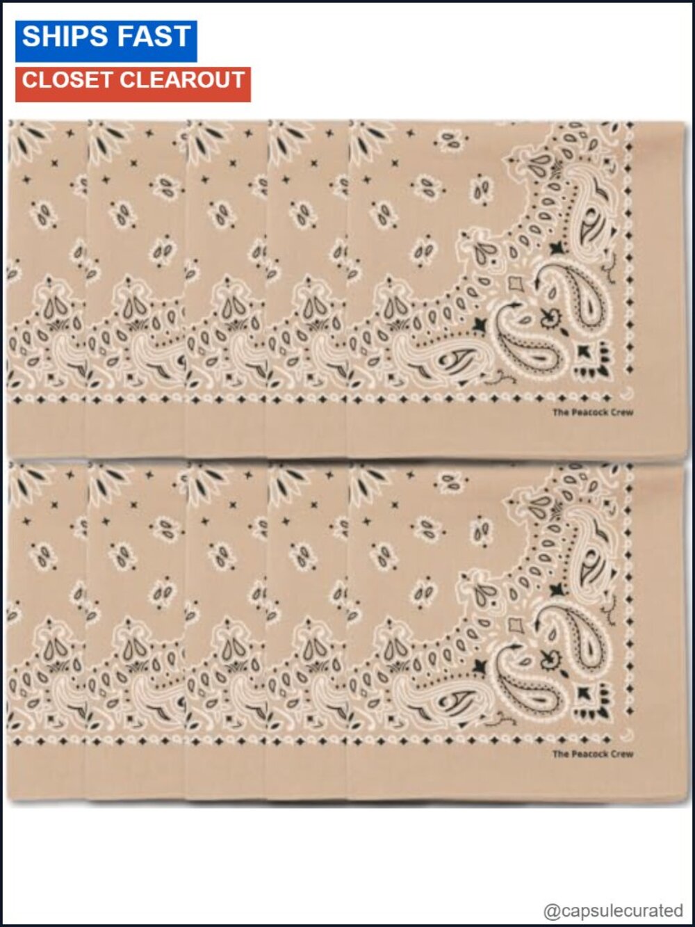 10 Pack Cotton Paisley Bandanas 22x22 Head Wrap Scarf Set